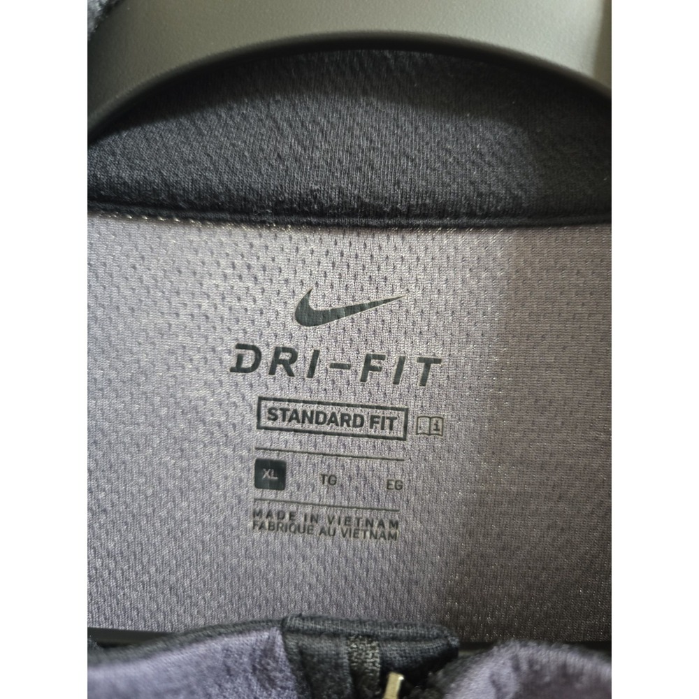 Nike Dri-FIT Mens XL Gray Long Sleeve Mock Neck Button Pullover Standard Fit - Picture 4 of 6